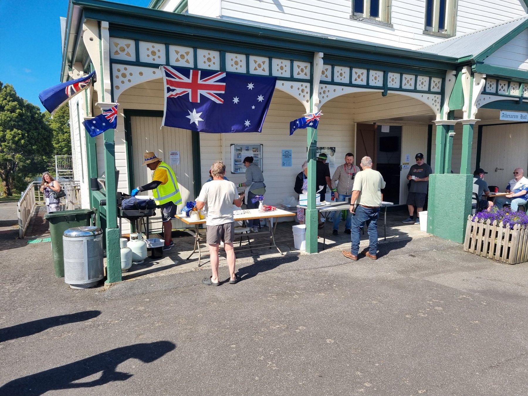 Australia Day Sausage Sizzle outside the Athenaeum Hall